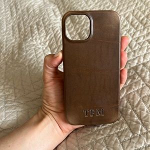 Clayton & Crume “TFM” Brown Leather iPhone 13 Case